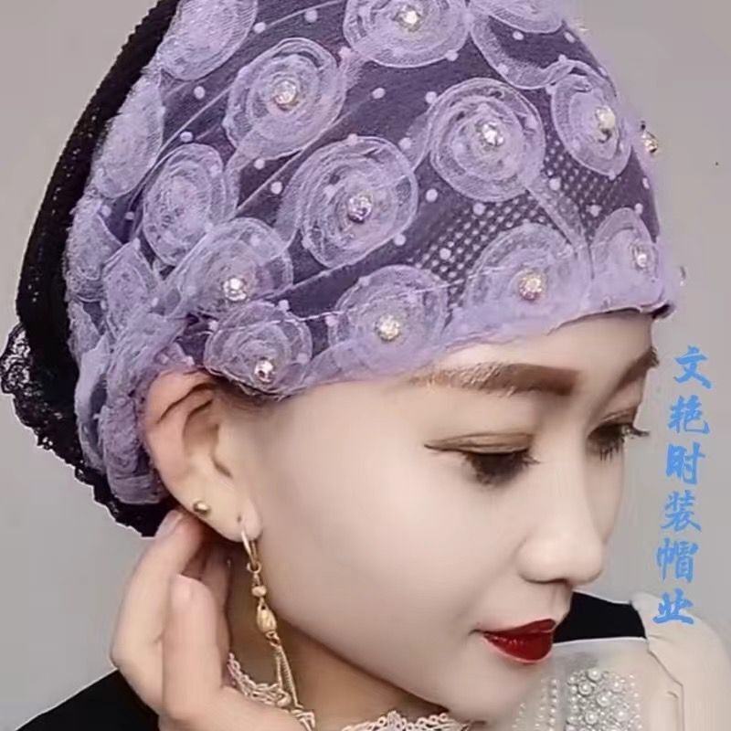 Sombreros de hiyab con flores para mujeres musulmanas cubierta envolvente gorras cáncer quimioterapia gorro islámico - Imagen 21 de 35