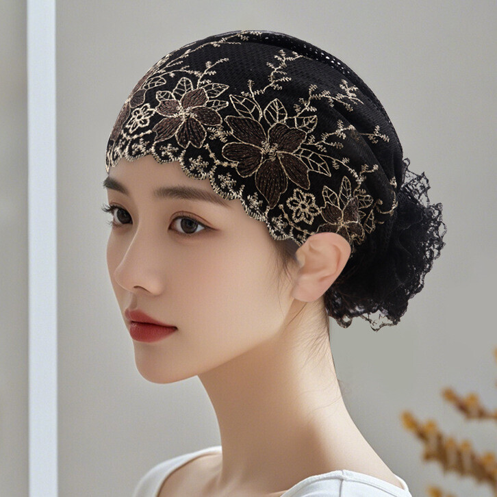 Sombreros de hiyab con flores para mujeres musulmanas cubierta envolvente gorras cáncer quimioterapia gorro islámico - Imagen 30 de 35