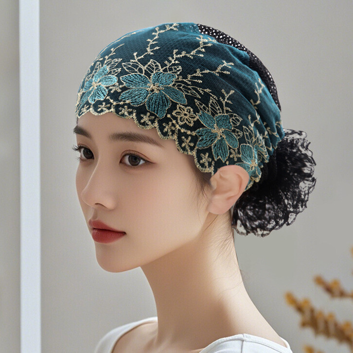 Sombreros de hiyab con flores para mujeres musulmanas cubierta envolvente gorras cáncer quimioterapia gorro islámico - Imagen 34 de 35