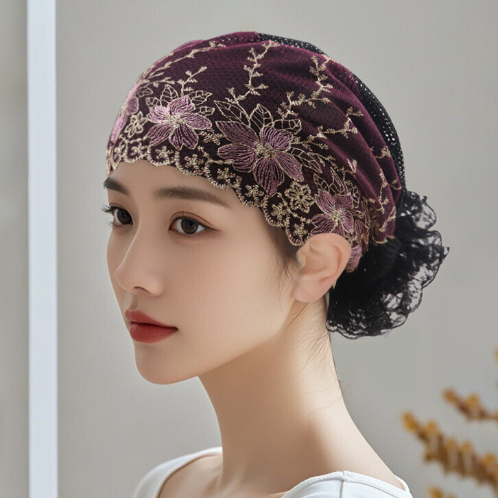 Sombreros de hiyab con flores para mujeres musulmanas cubierta envolvente gorras cáncer quimioterapia gorro islámico - Imagen 35 de 35