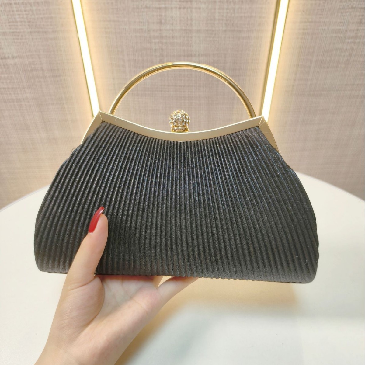 Women's Satin Glitter Diamante Wedding Prom Party Bag Evening Clutch Handbag UK