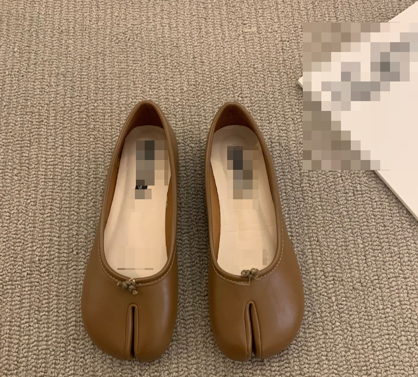 Zapatos de cancha de ballet de tacón medio con pajarita de cuero sintético de moda para mujer Tabi - Imagen 29 de 29