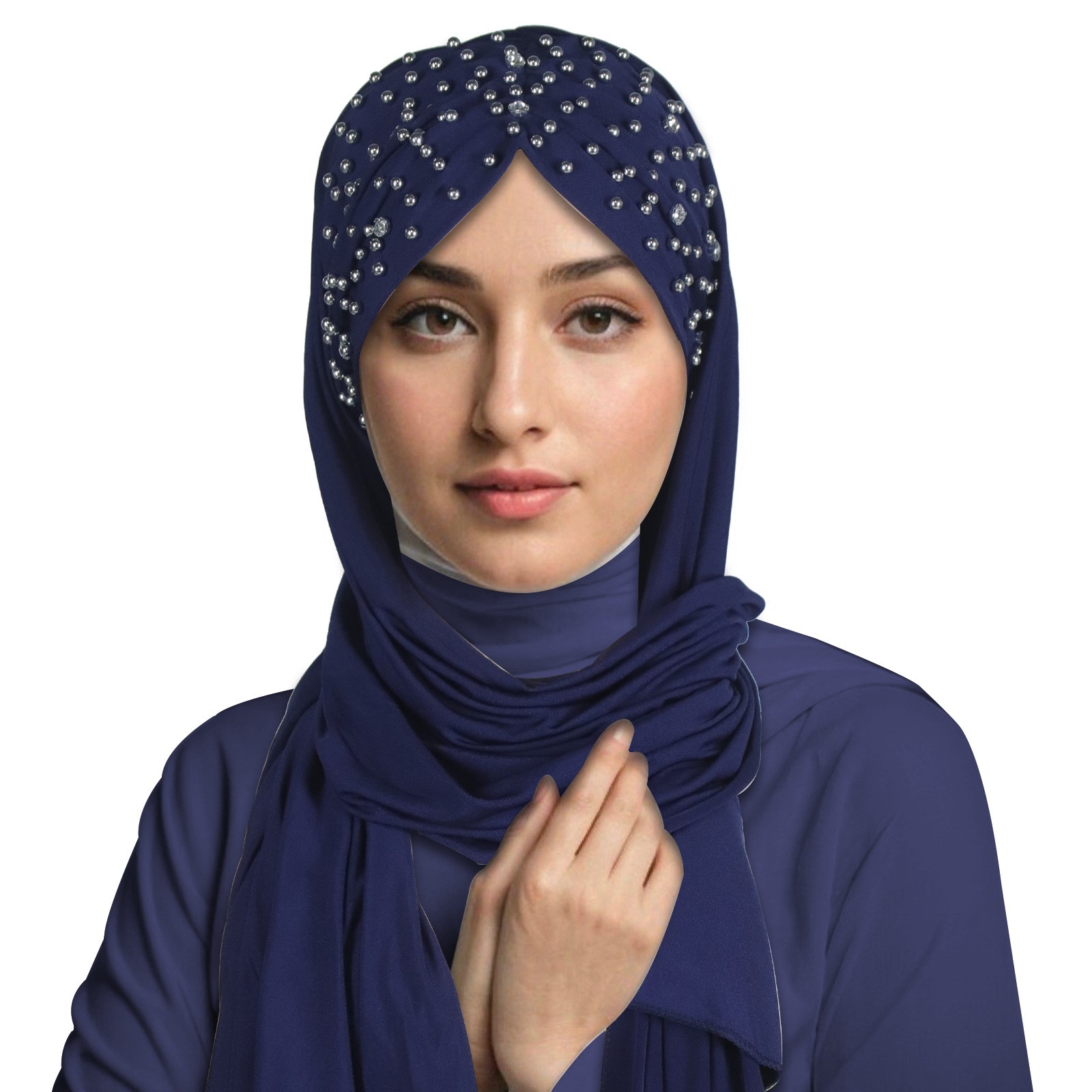 Mujeres musulmanas con cuentas hiyab bufanda envoltura cubierta para la cabeza pañuelo instantáneo chales estolas - Imagen 21 de 30