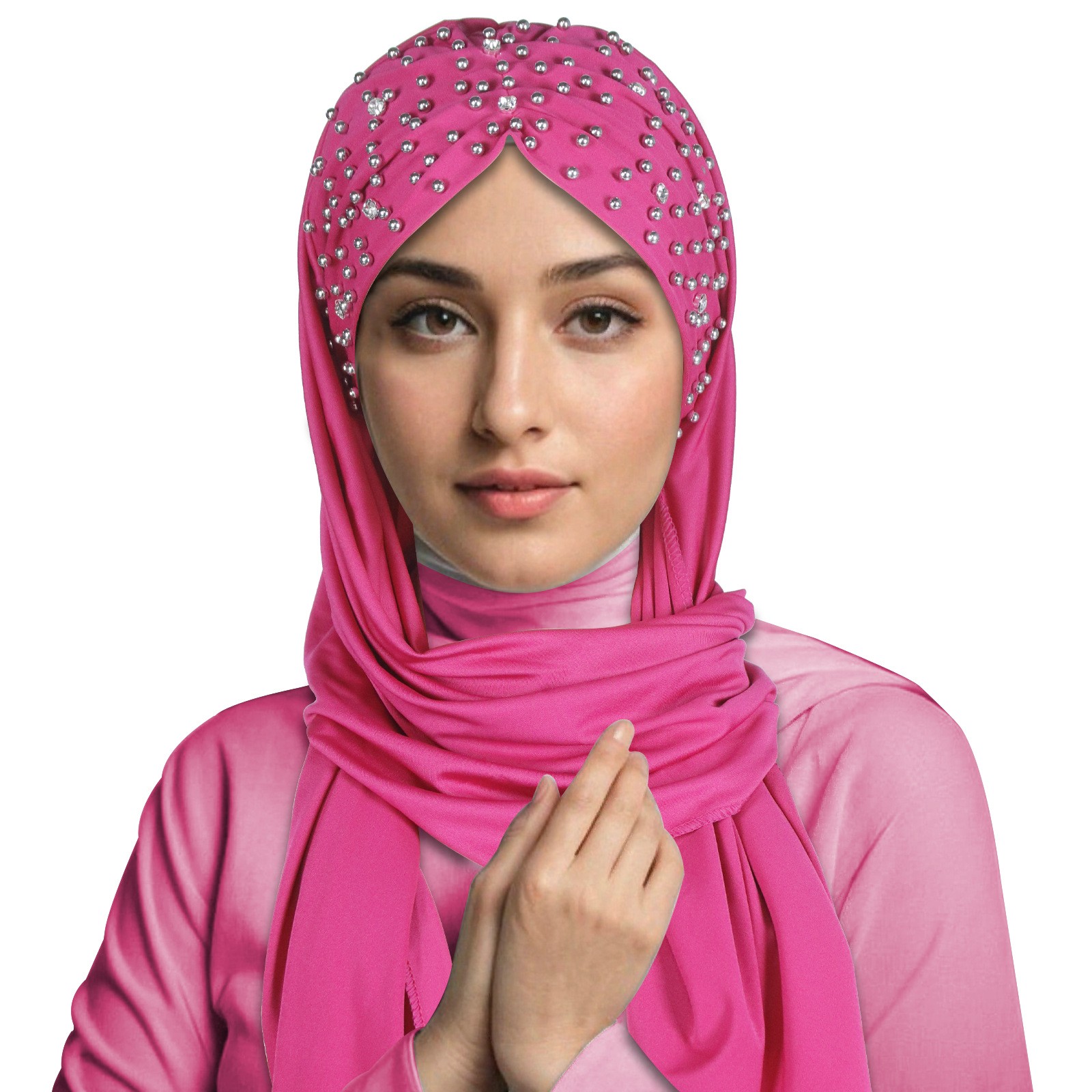 Mujeres musulmanas con cuentas hiyab bufanda envoltura cubierta para la cabeza pañuelo instantáneo chales estolas - Imagen 28 de 30