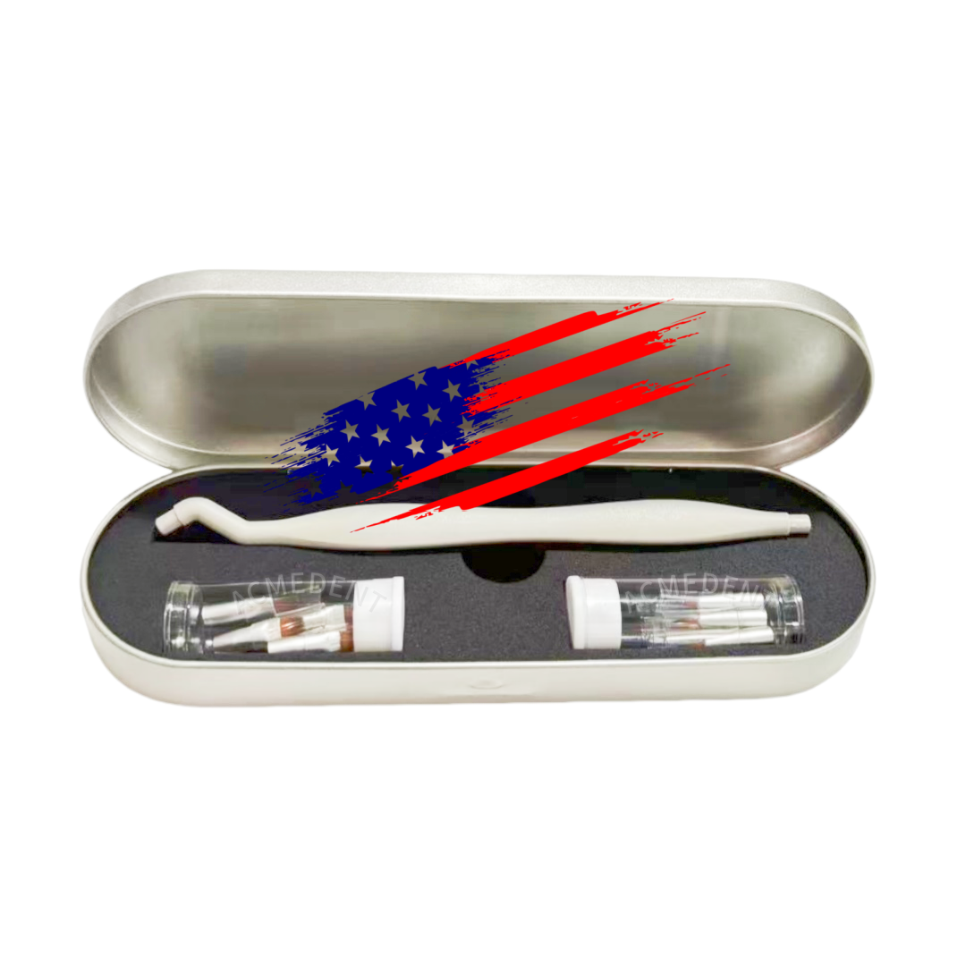 Dental Brush Pen Replaceable Brushes Tips Straight Curved Head Mini Micro Brush
