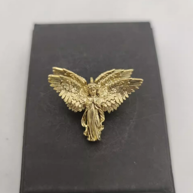Angel's Wings Pendant Guardian Little Angel Brass Pendant Cupid Metal Ornament - Picture 13 of 27