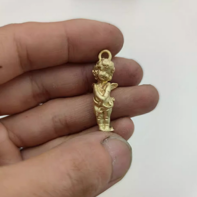 Angel's Wings Pendant Guardian Little Angel Brass Pendant Cupid Metal Ornament - Picture 16 of 27