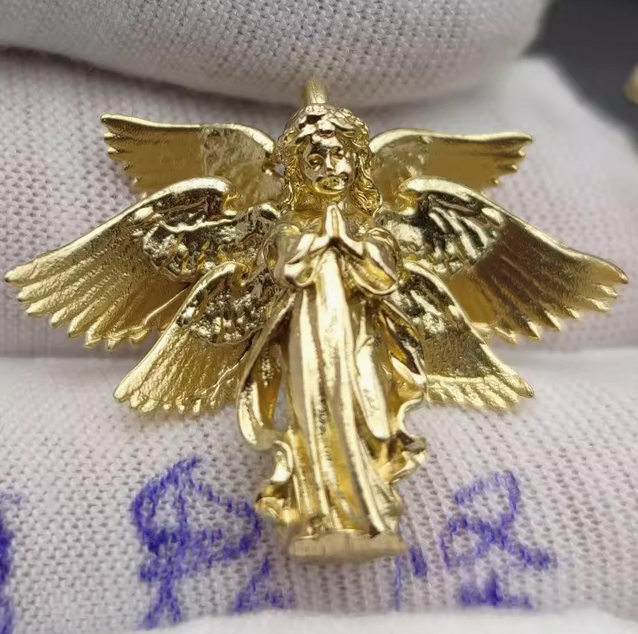 Angel's Wings Pendant Guardian Little Angel Brass Pendant Cupid Metal Ornament - Picture 19 of 27