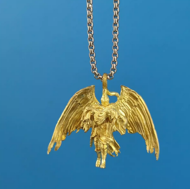Angel's Wings Pendant Guardian Little Angel Brass Pendant Cupid Metal Ornament - Picture 21 of 27