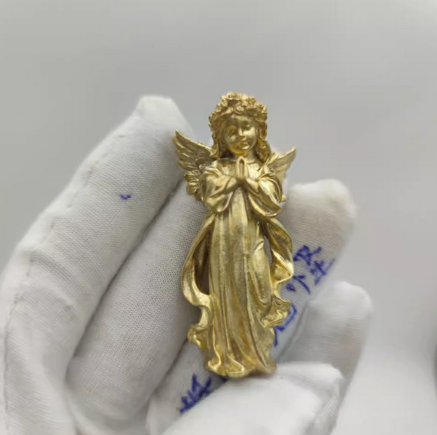 Angel's Wings Pendant Guardian Little Angel Brass Pendant Cupid Metal Ornament - Picture 22 of 27