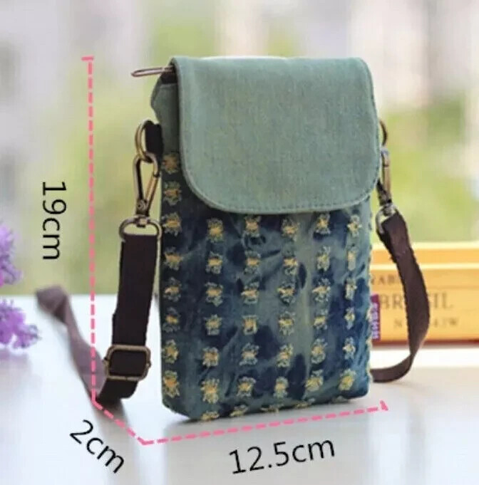 Lightweight Nylon Travel Three Sectioned Patterned Crossbody Phone Bag G148 - Picture 17 of 19