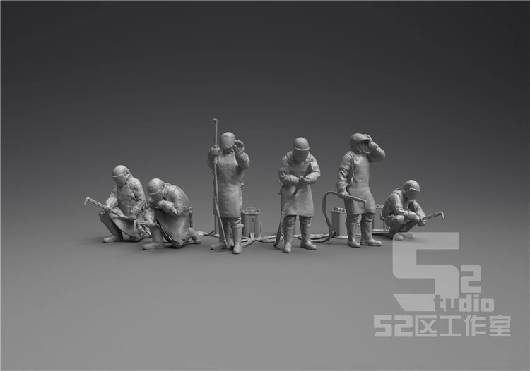 1/144 1/100 1/60 Hangar Maintenance Staff Welder Scene Figures Miniature Model - Picture 21 of 23