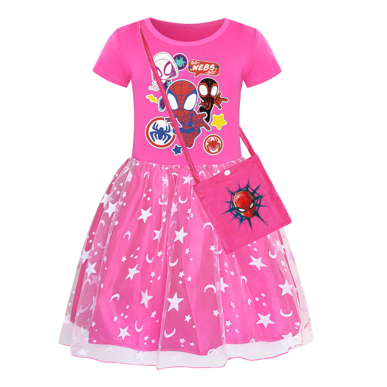 Kids Girls Spidergirl Costume Dress Up Superhero Spider-man Fancy Dress Cosplay - Picture 21 of 30