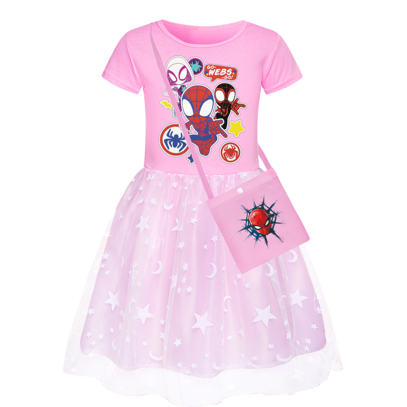 Kids Girls Spidergirl Costume Dress Up Superhero Spider-man Fancy Dress Cosplay - Picture 19 of 30