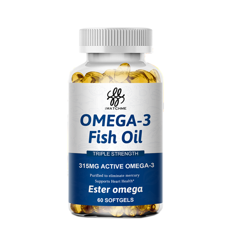 Omega 3 Fish Oil Capsules 3X Strength EPA & DHA, Heart & Brain Support