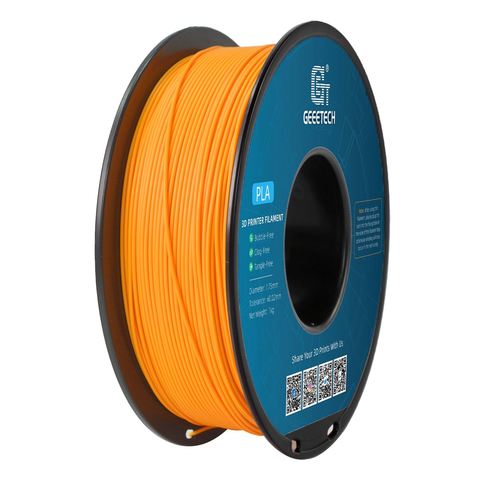 New Geeetech Filament PLA/PETG/ABS+/TPU/HS-PLA 1,75mm 1KG/rolle For 3D Drucker - Bild 190 von 193