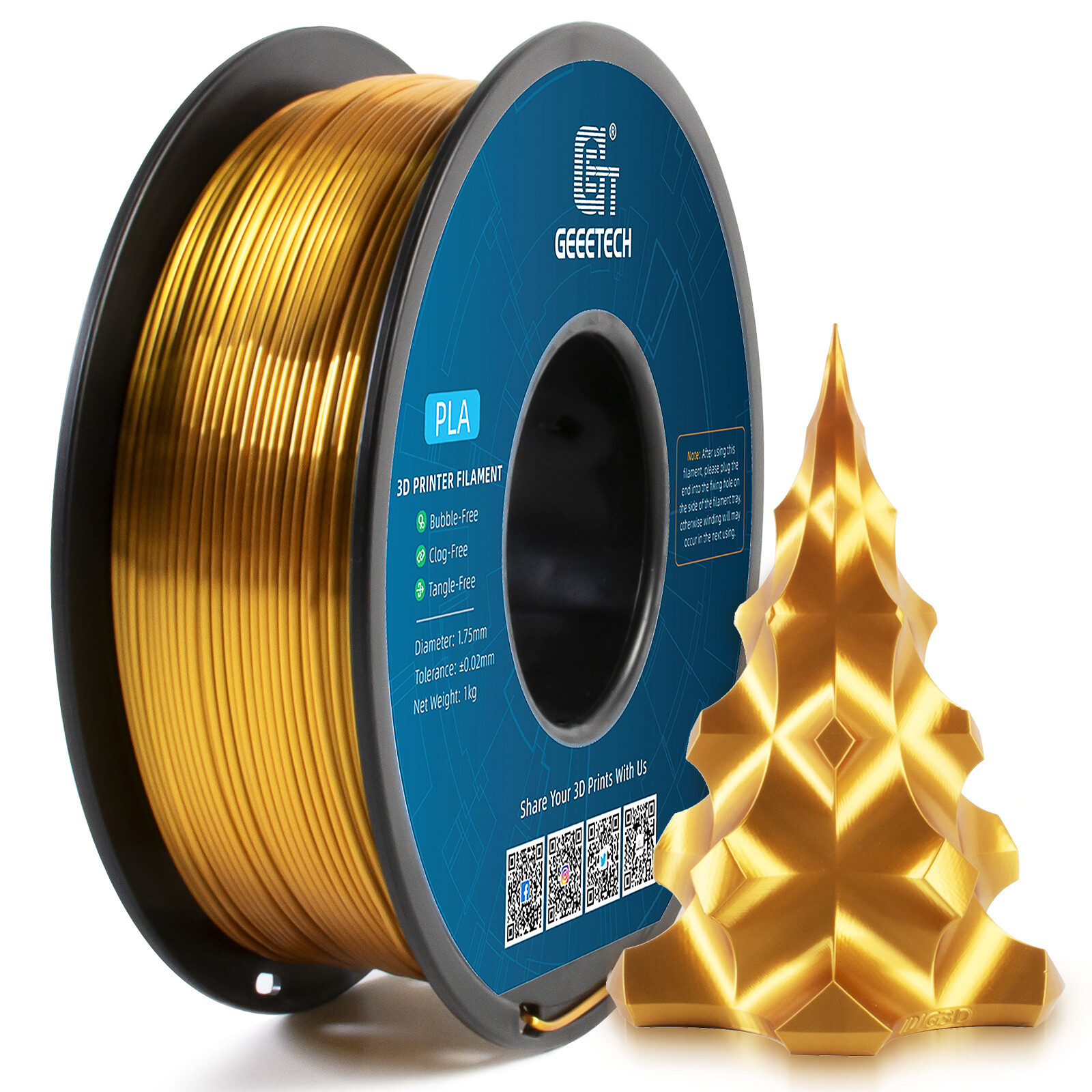New Geeetech Filament PLA/PETG/ABS+/TPU/HS-PLA 1,75mm 1KG/rolle For 3D Drucker - Bild 180 von 193