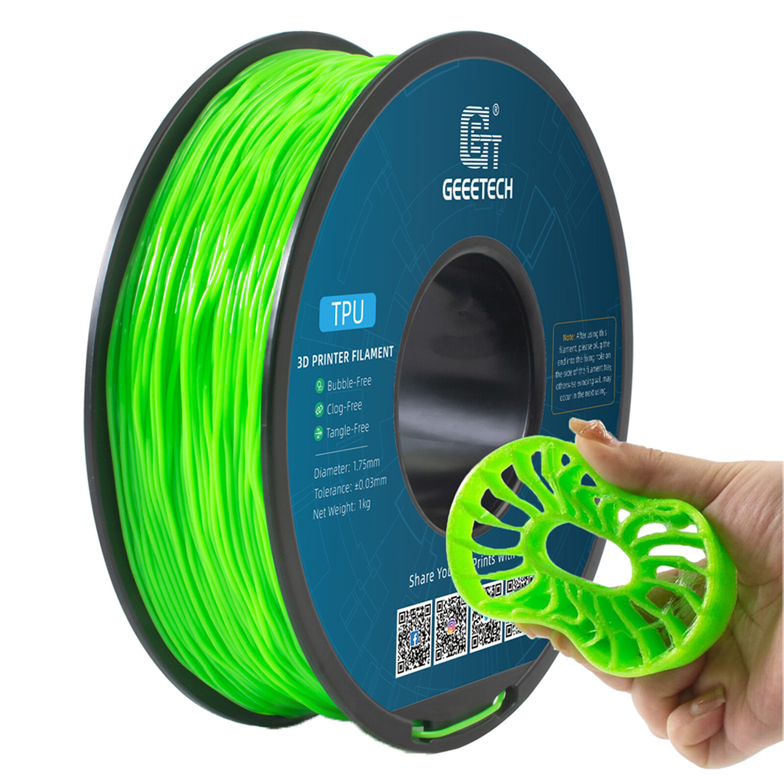 New Geeetech Filament PLA/PETG/ABS+/TPU/HS-PLA 1,75mm 1KG/rolle For 3D Drucker - Bild 150 von 193