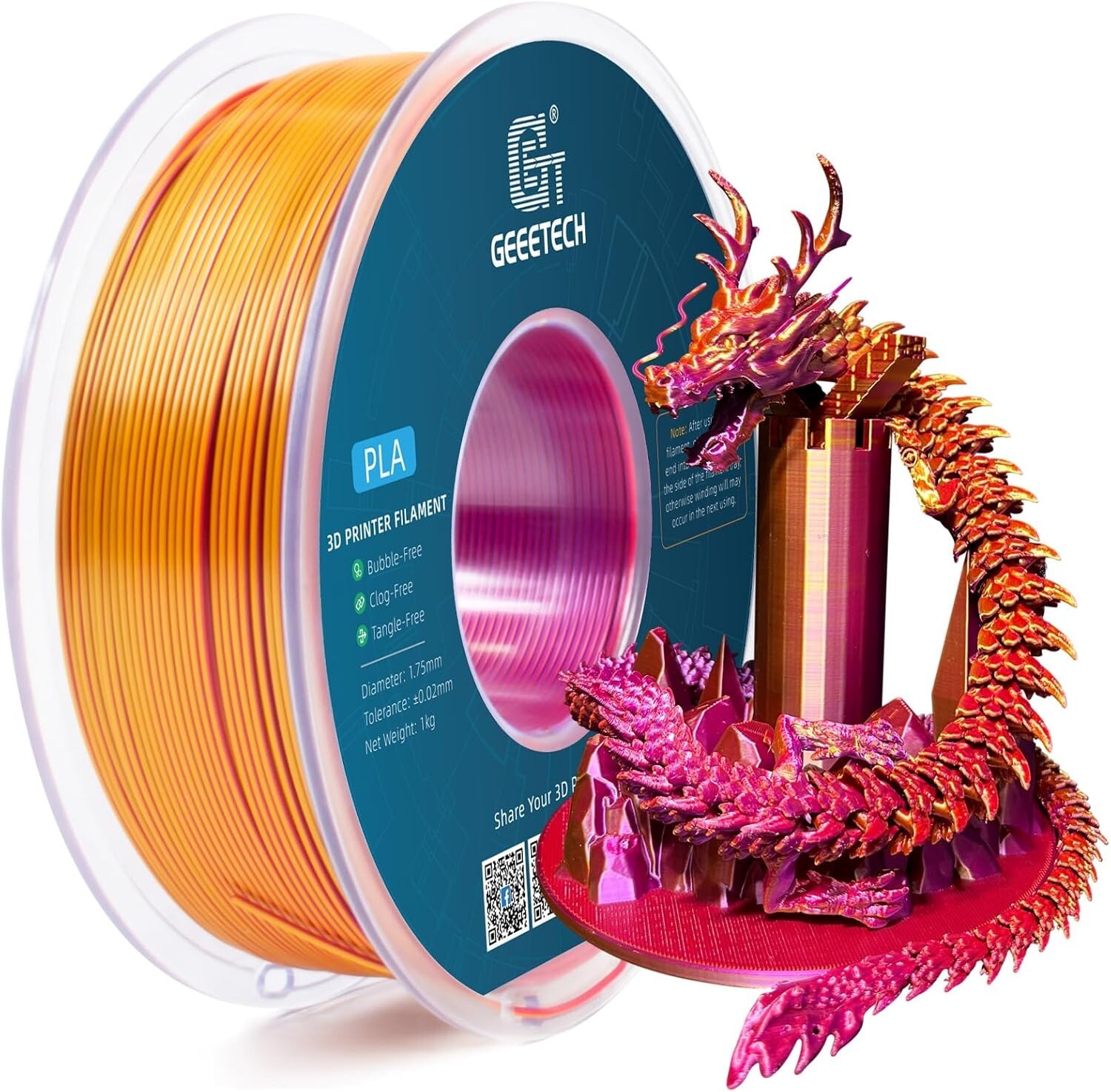 New Geeetech Filament PLA/PETG/ABS+/TPU/HS-PLA 1,75mm 1KG/rolle For 3D Drucker - Bild 112 von 193