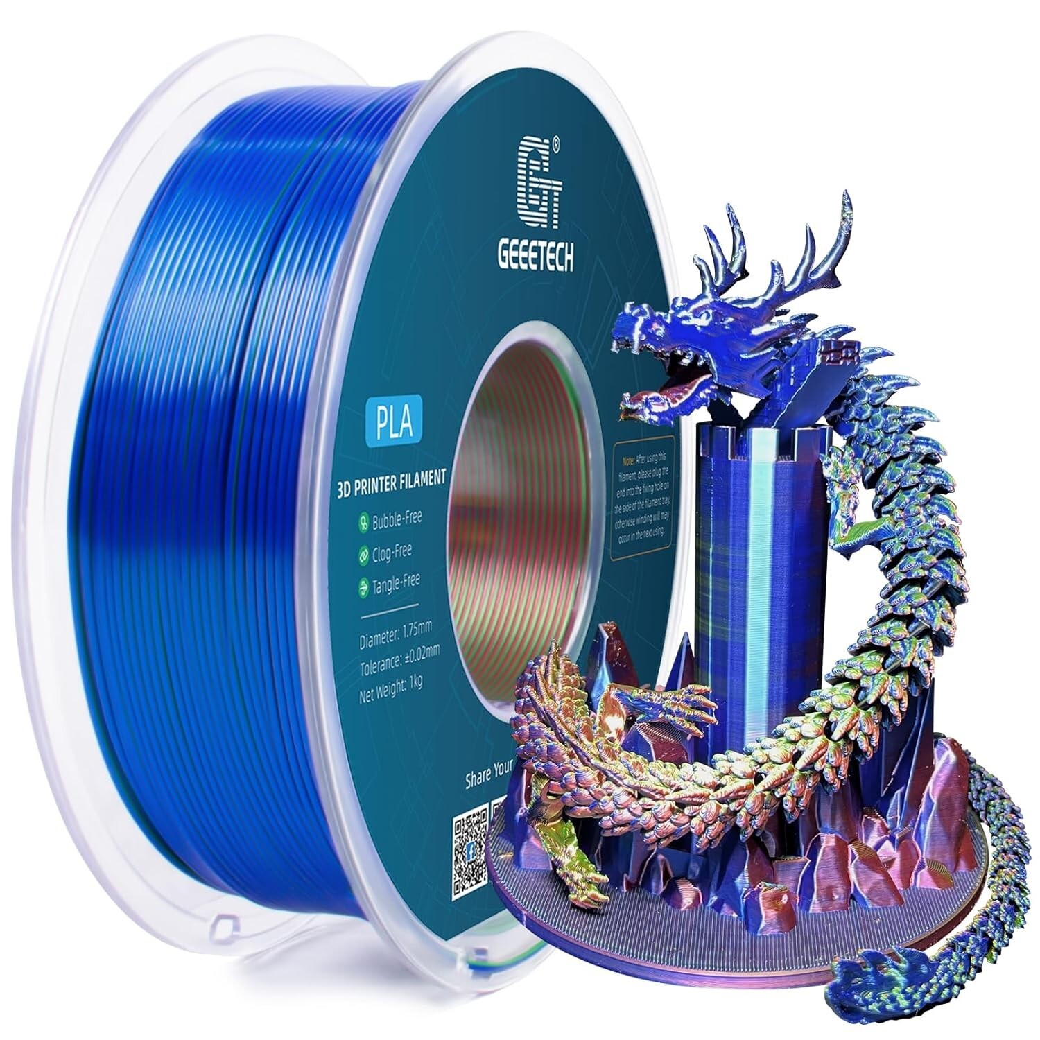 New Geeetech Filament PLA/PETG/ABS+/TPU/HS-PLA 1,75mm 1KG/rolle For 3D Drucker - Bild 108 von 193