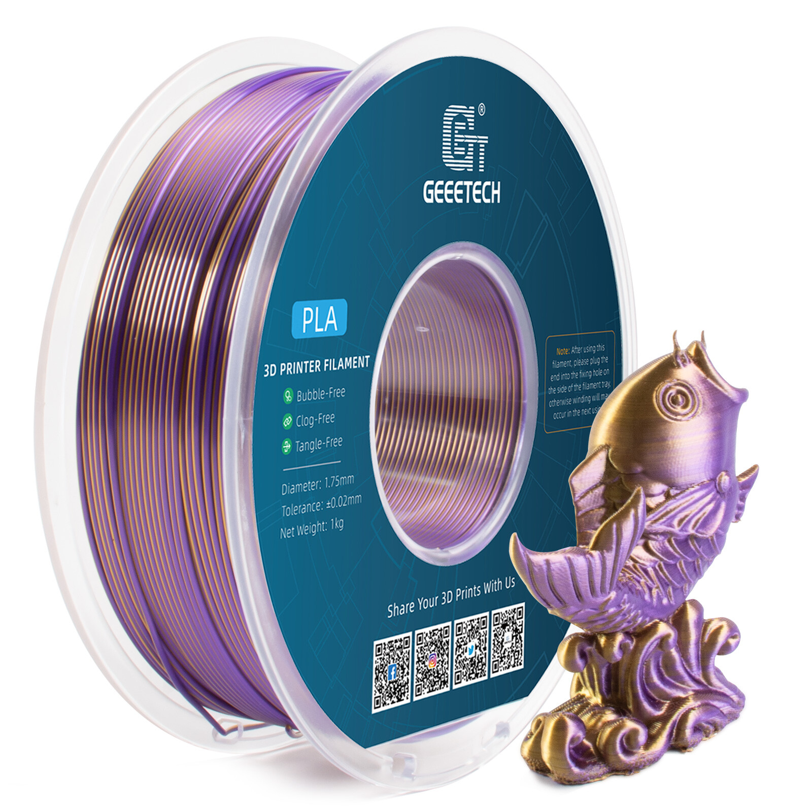 New Geeetech Filament PLA/PETG/ABS+/TPU/HS-PLA 1,75mm 1KG/rolle For 3D Drucker - Bild 82 von 193