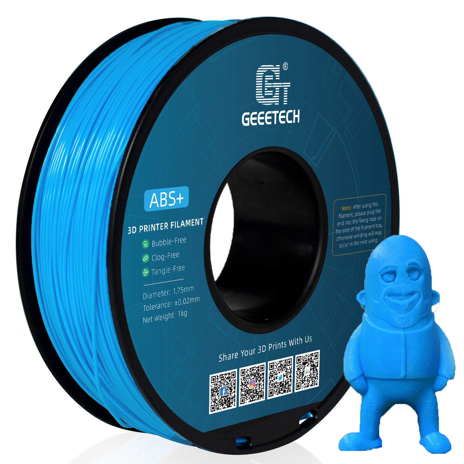 New Geeetech Filament PLA/PETG/ABS+/TPU/HS-PLA 1,75mm 1KG/rolle For 3D Drucker - Bild 52 von 193