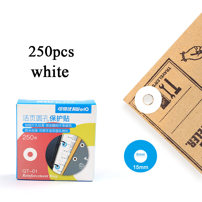 250 selbstklebende PVC Lochschutz Aufkleber für Loseblattpapier & Dokumente - Bild 14 von 15