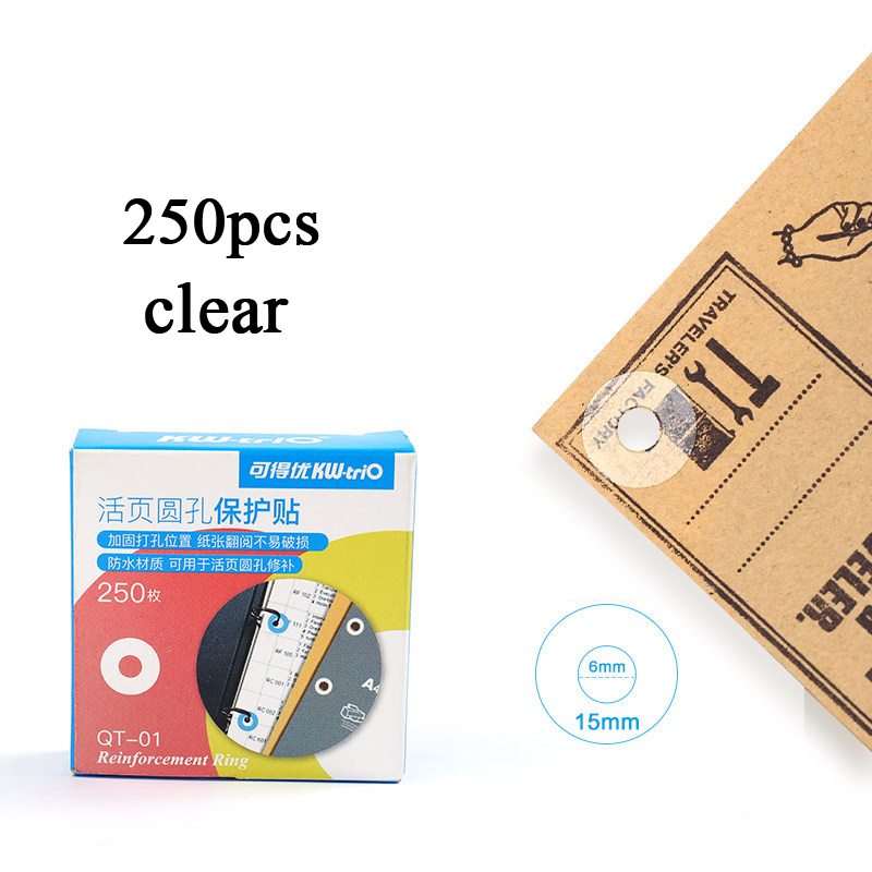 250 selbstklebende PVC Lochschutz Aufkleber für Loseblattpapier & Dokumente - Bild 15 von 15