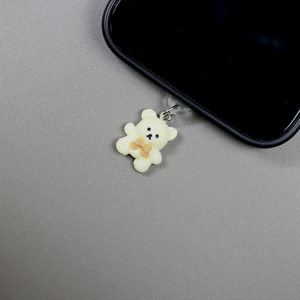 Breloque prise poussière téléphone ours mignon - accessoire résine plastique pour téléphones portables - Photo 20 sur 20