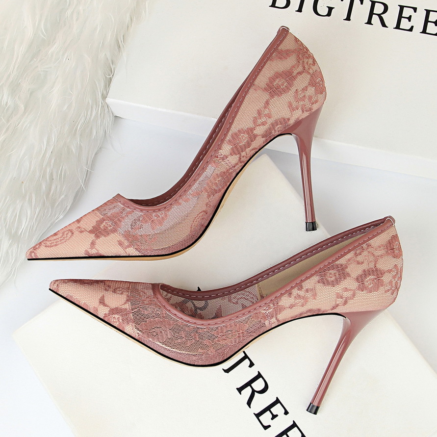 Tacones altos ajustados y puntiagudos sexys europeos y americanos - Imagen 15 de 17