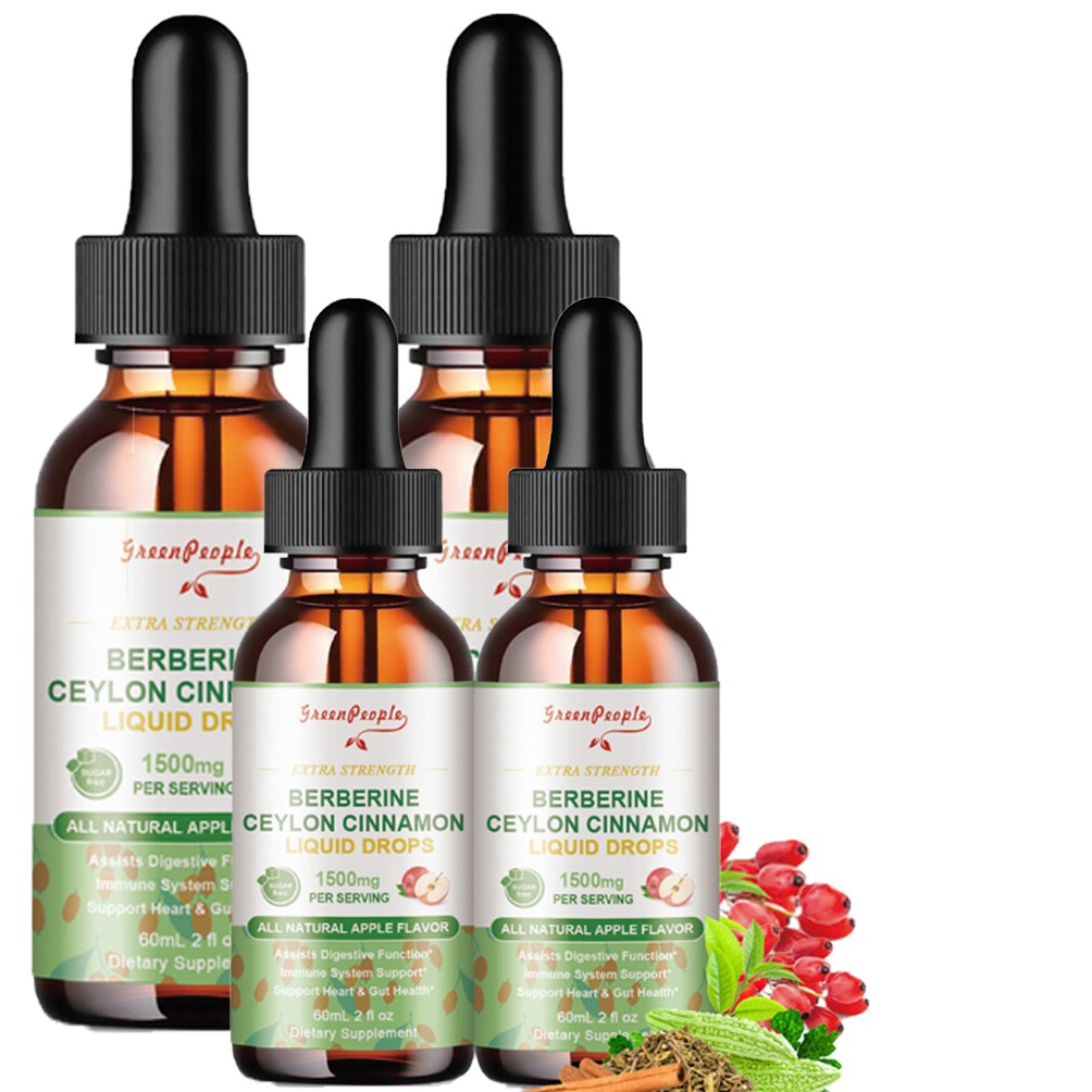2/4x Organic Berberine Liquid Drops – 500mg Berberine +Magnesium Supplement HCL