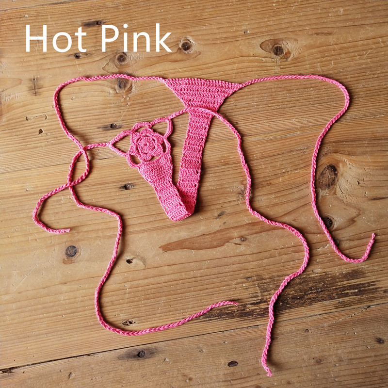 Mano Crochet Sexy Bikini Parte Inferior Tanga Boho Mujeres Mini Bikini Sexy Tanga - Imagen 17 de 21