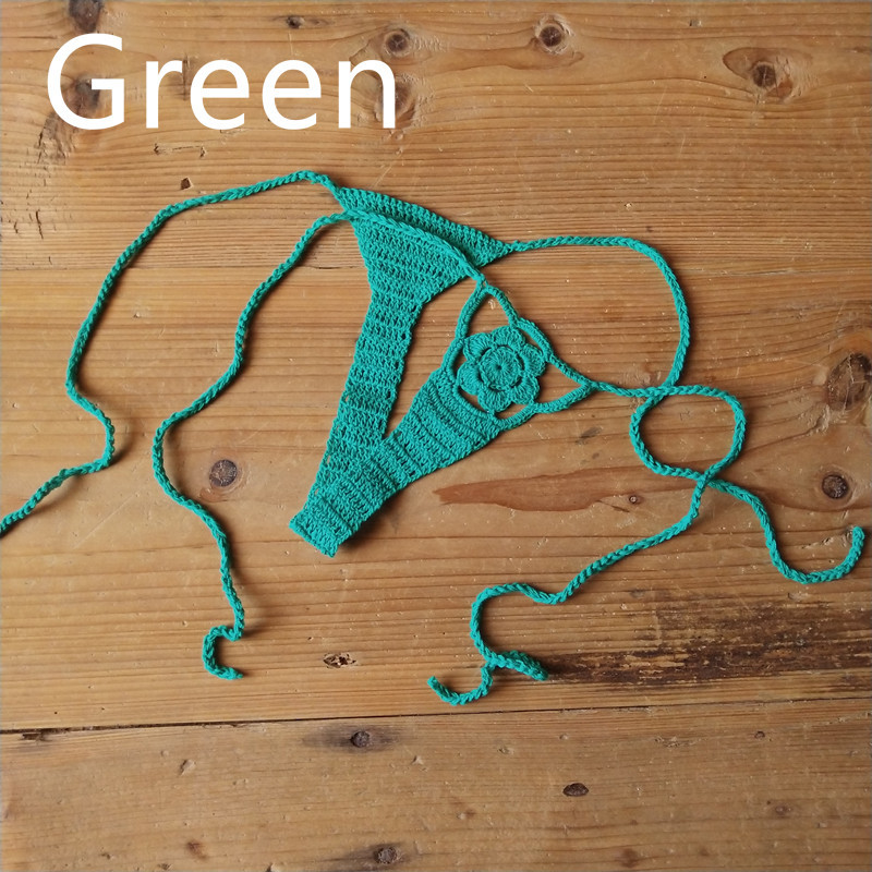 Mano Crochet Sexy Bikini Parte Inferior Tanga Boho Mujeres Mini Bikini Sexy Tanga - Imagen 21 de 21