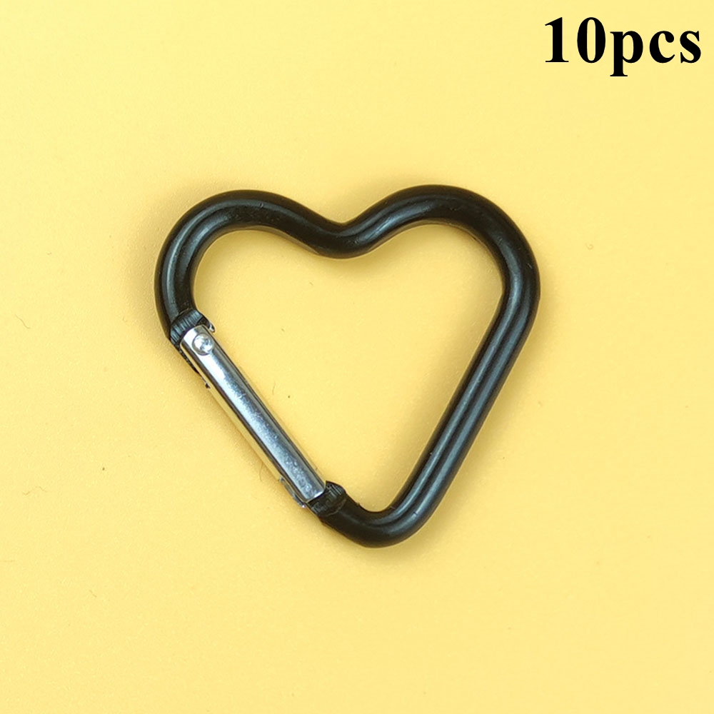 10PCS Heart Shape Aluminium Alloy Keychain Carabiner Multicoloured Keyring Set - Picture 27 of 33