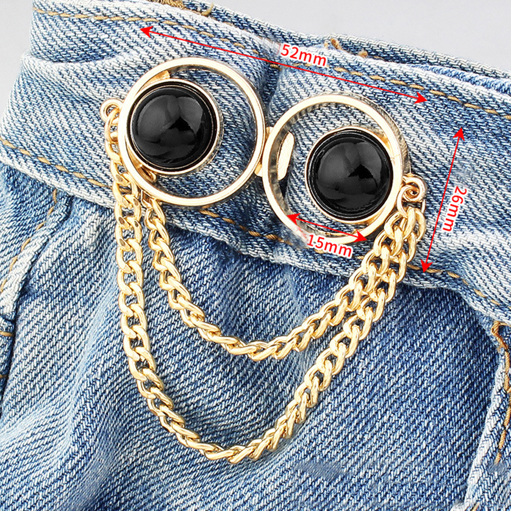 Alloy Waistband Button Adjustable Decorative Buckle for Trousers Silver - Picture 26 of 36