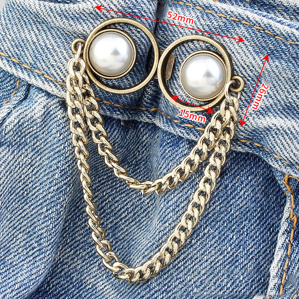 Alloy Waistband Button Adjustable Decorative Buckle for Trousers Silver - Picture 27 of 36