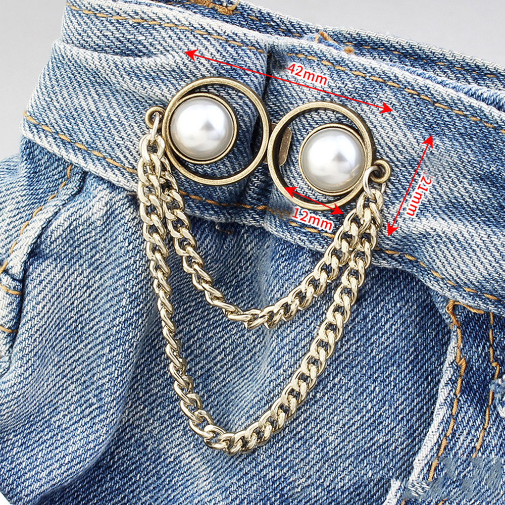 Alloy Waistband Button Adjustable Decorative Buckle for Trousers Silver - Picture 36 of 36