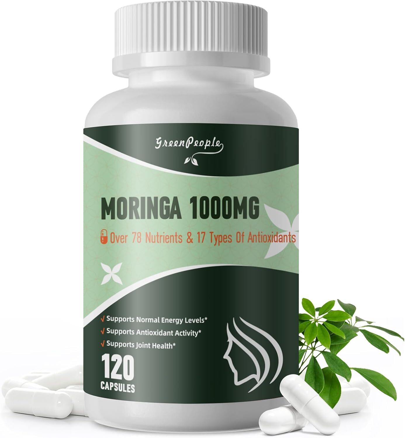 Moringa Oleifera Leaf Organic Extract Capsules Serving 100% Pure 120/240/480Caps