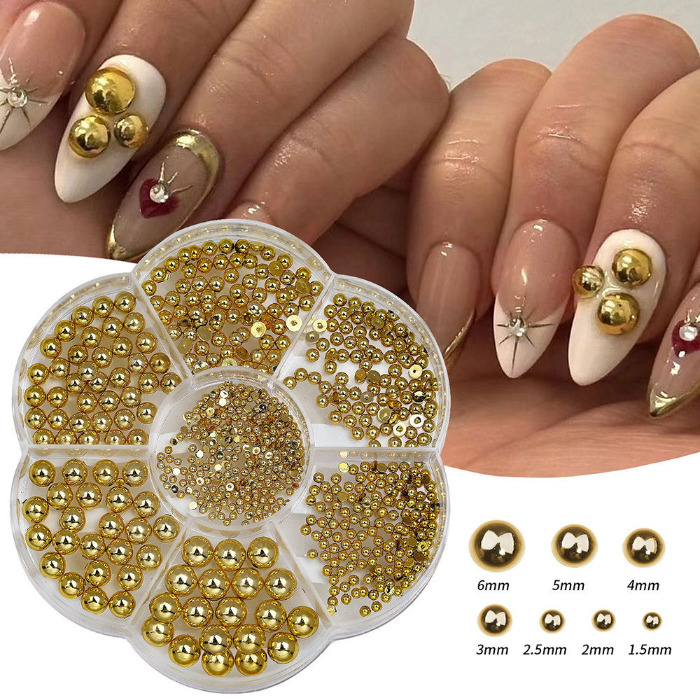 Half Round AB Pearl Nail Art Decorations for Professional and Personal DIY Use - Picture 20 of 22
