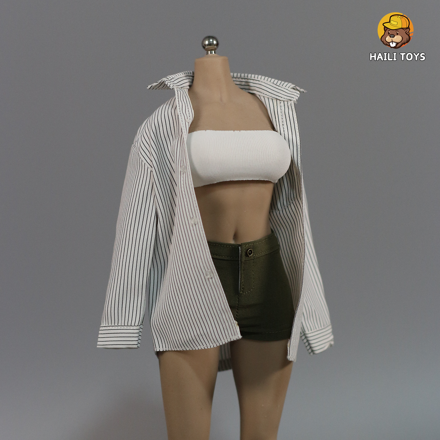 1/6 Striped Shirt Hot Shorts Vest Clothes For 12" Female Action Figure Body Toy - Picture 11 of 12