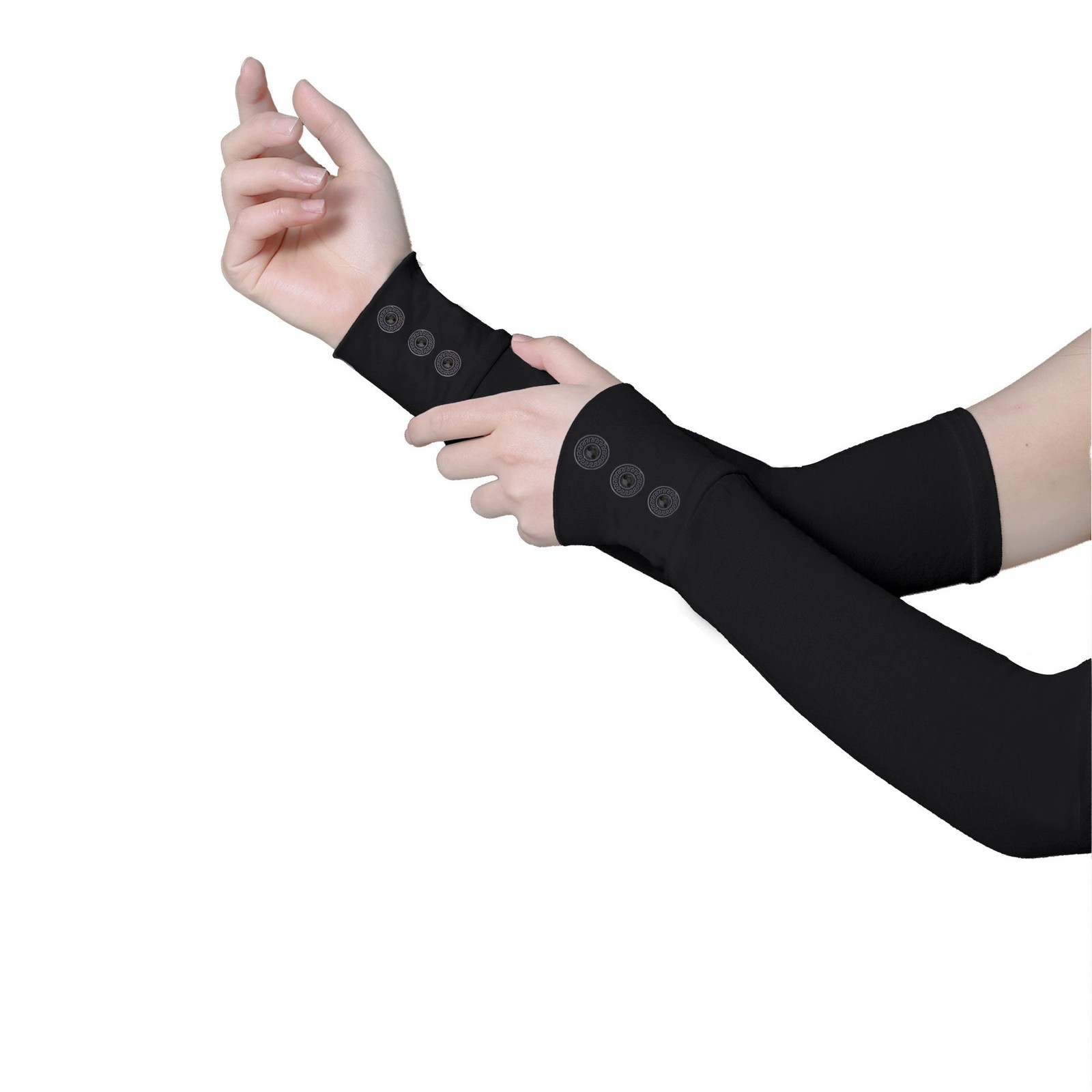 1 Paio Sopramaniche Sport Outdoor Estive Protezione Solare UV Braccio Copri Maniche Arabe - Foto 18 di 20