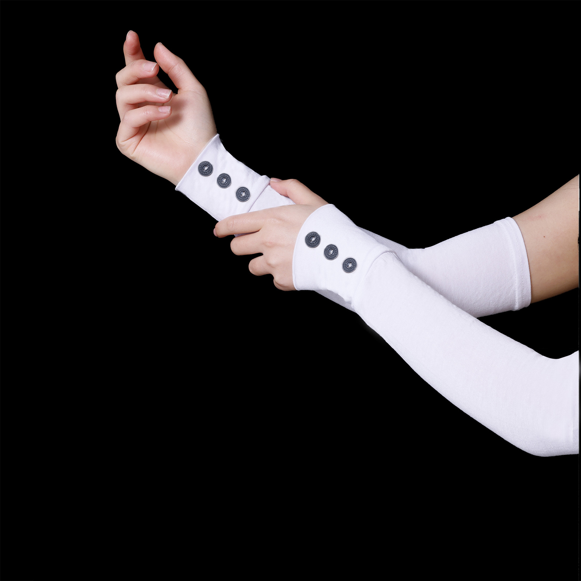 1 Paio Sopramaniche Sport Outdoor Estive Protezione Solare UV Braccio Copri Maniche Arabe - Foto 19 di 20