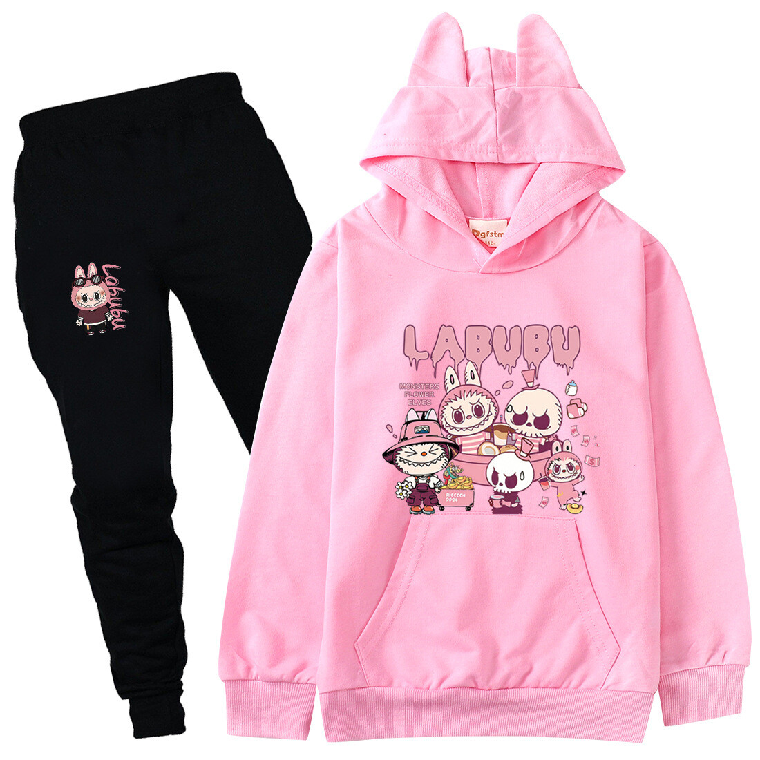 Boys Girls Labubu Tracksuit Cosplay Costume Kids Cartoon Hoodie Top+Pants Outfit - Picture 28 of 48
