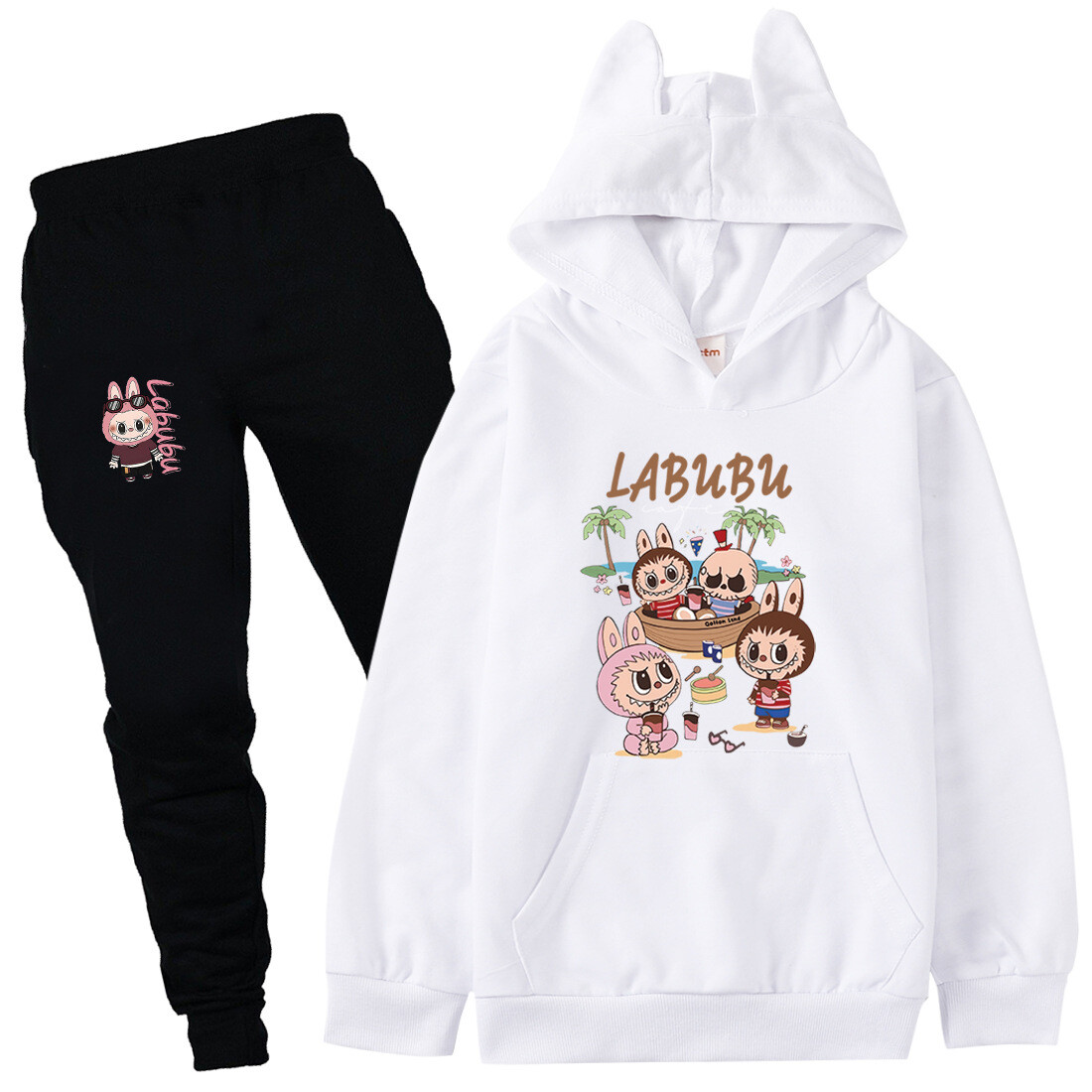 Boys Girls Labubu Tracksuit Cosplay Costume Kids Cartoon Hoodie Top+Pants Outfit - Picture 46 of 48