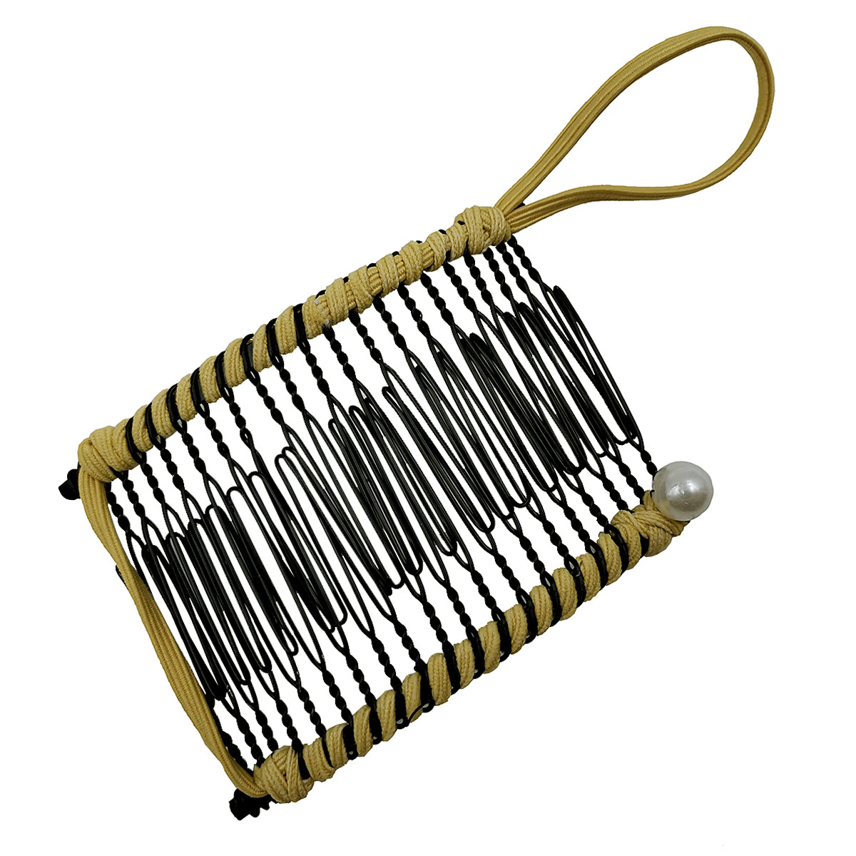 20 Teeth Banana Hair Comb with Beaded Decoration for Women Stretchable Design - Picture 20 of 22