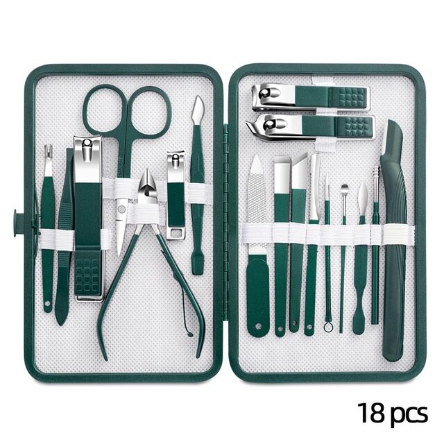Set tagliaunghie in acciaio inox set attrezzi toelettatura con custodia portatile manicure - Foto 10 di 12