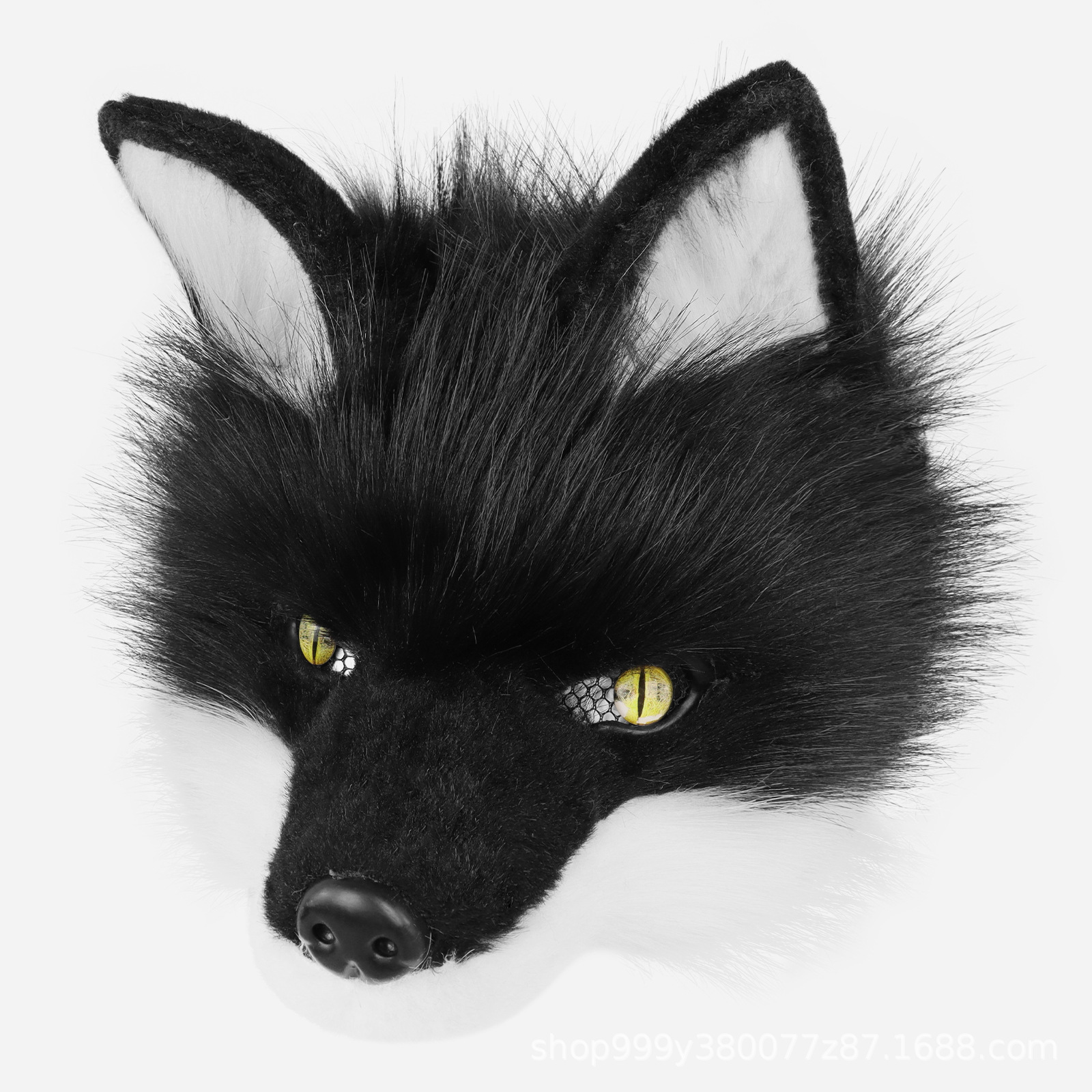 Plush Canine Mask Wolf Head Half Face Mask Single Head Cosplay Costume Wearable - Picture 24 of 30