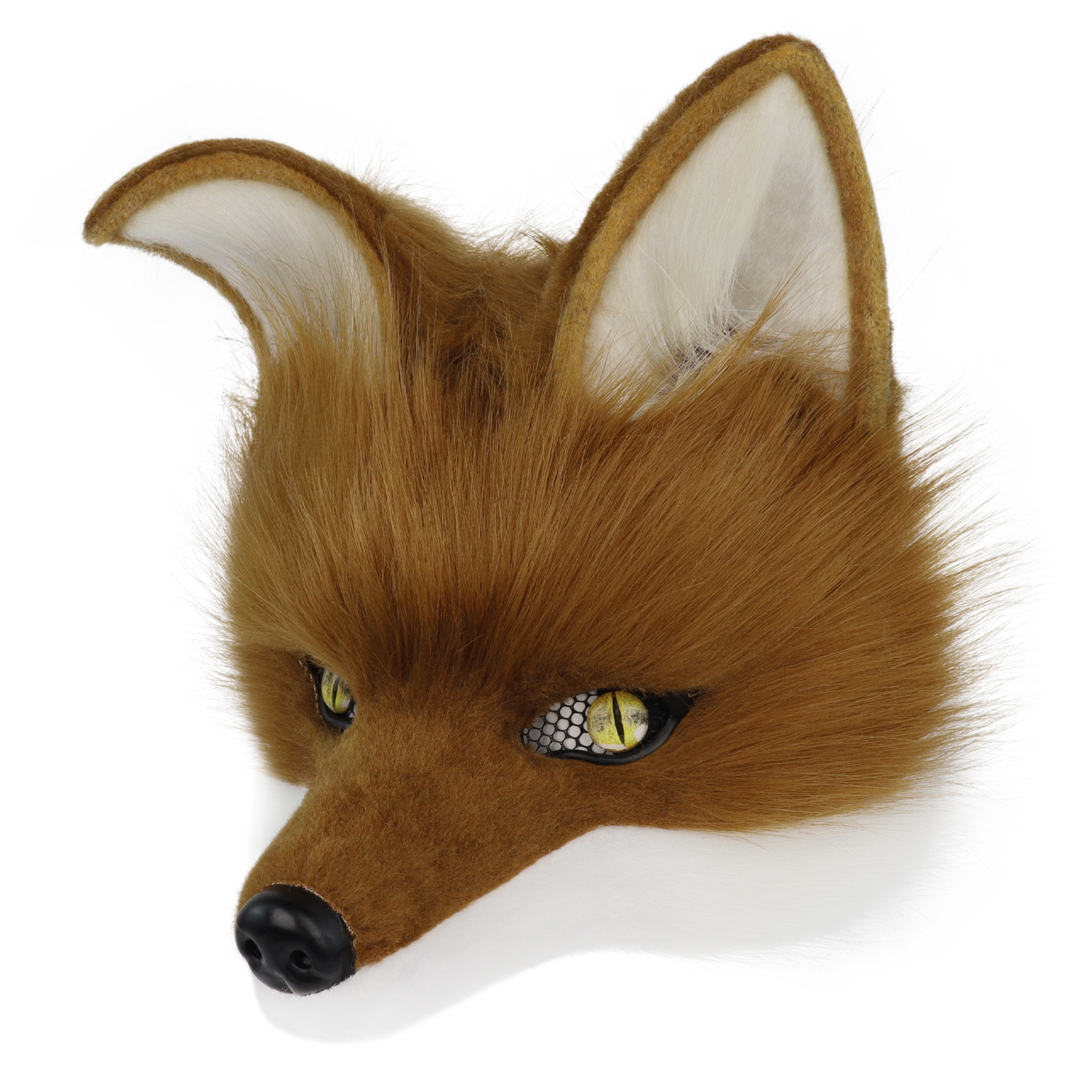 Plush Canine Mask Wolf Head Half Face Mask Single Head Cosplay Costume Wearable - Picture 25 of 30