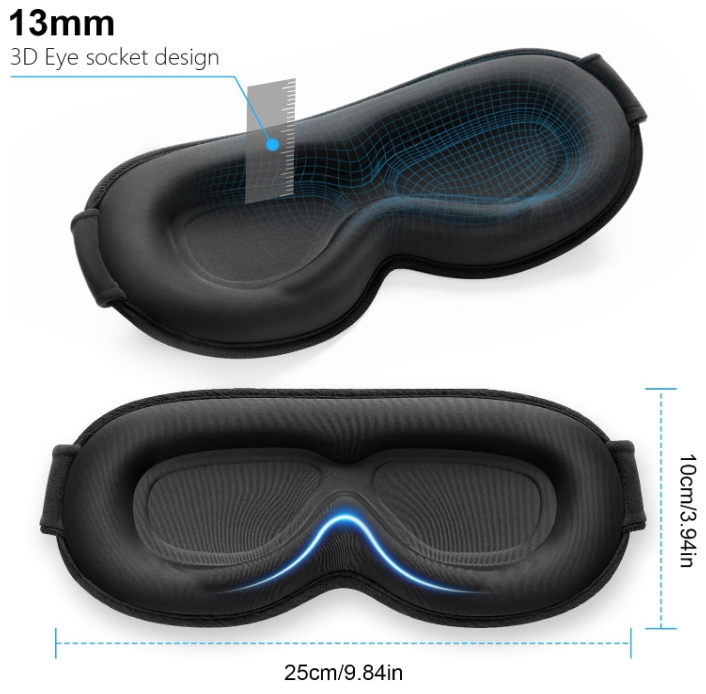 100% Blackout Sleep Masks for Women & Men - Zero Eye Pressure Sleeping Eye Mask - Picture 14 of 20
