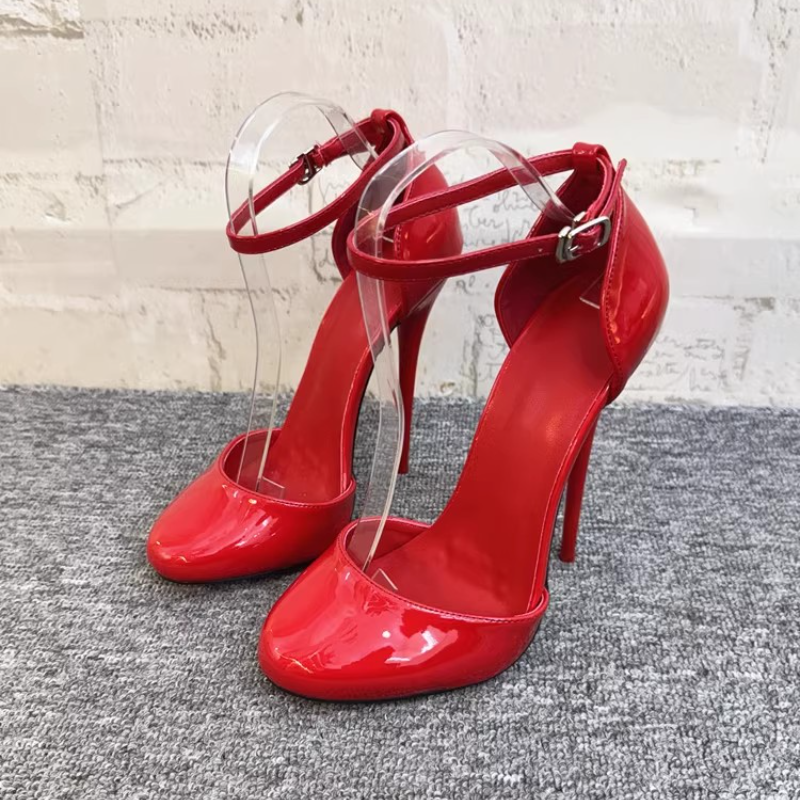 New Women Sexy Super High Heels 16Cm Pumps Ankle Strap Stilettos Party Shoes - Picture 17 of 18